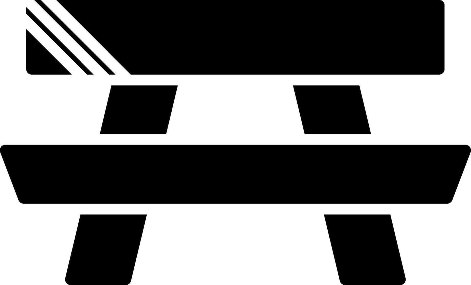 Picnic Table Glyph Icon vector