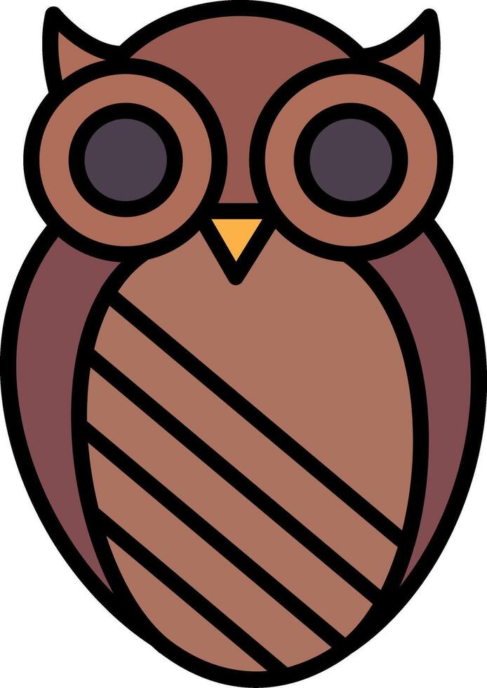 Owl Line Filled Icon vector