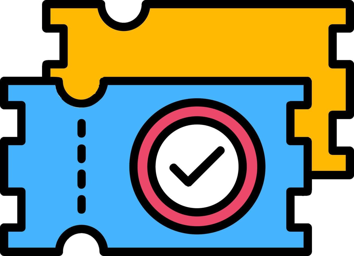 Tickets Line Filled Icon vector