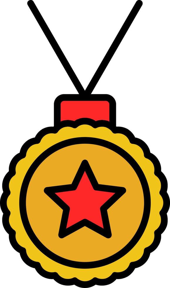 Medal Line Filled Icon vector