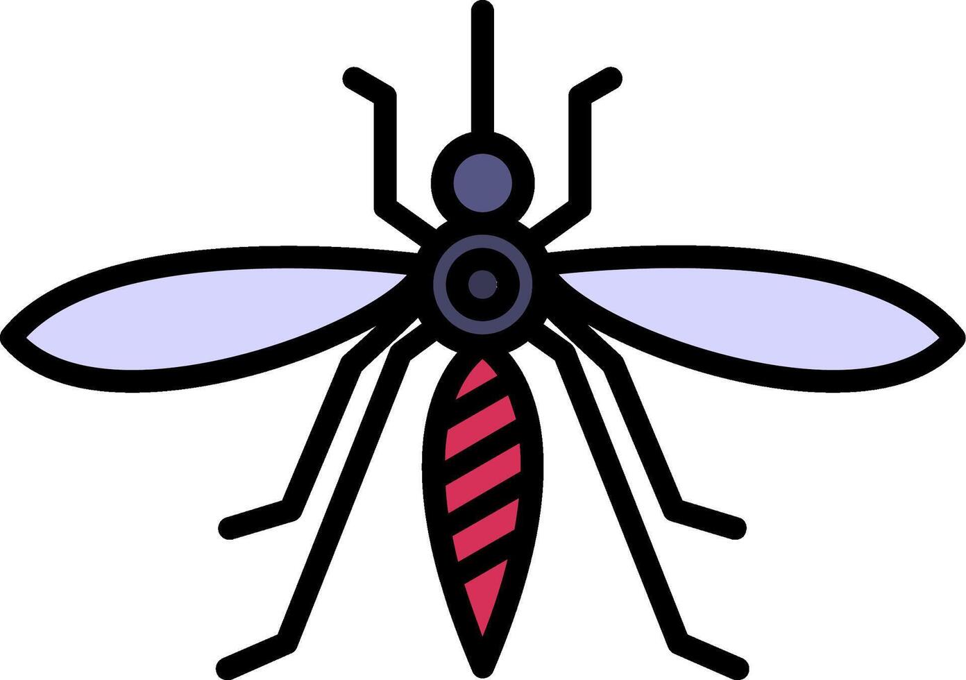 mosquito línea lleno icono vector
