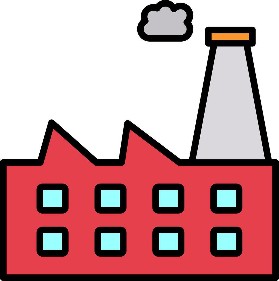 Factory Line Filled Icon vector