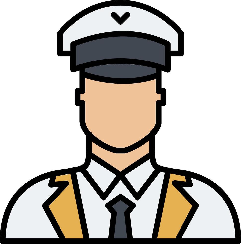 Pilot Line Filled Icon vector