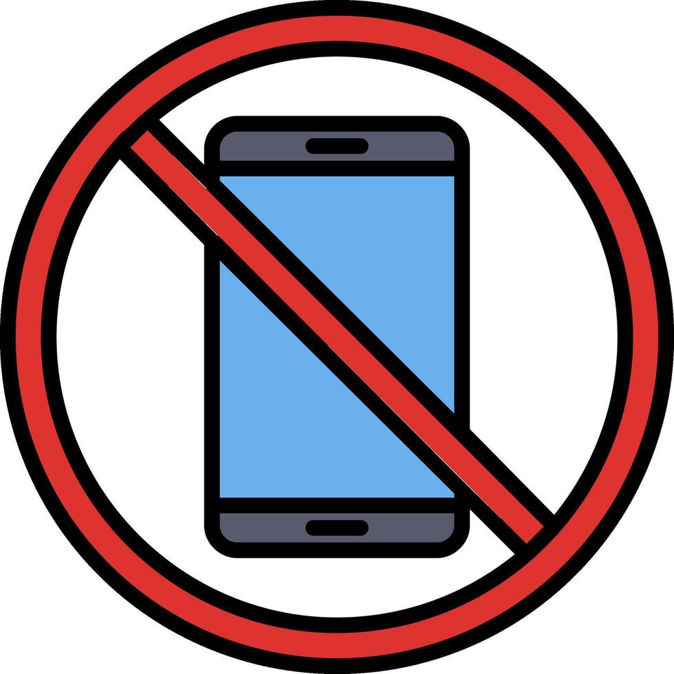 Prohibited Sign Line Filled Icon vector