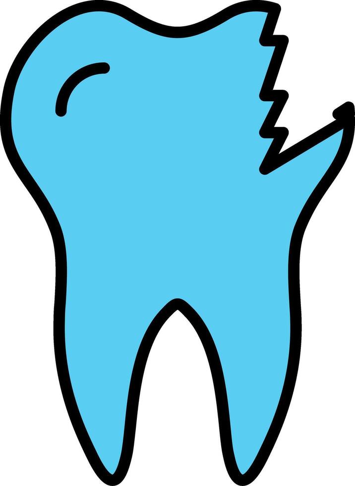 Broken Tooth Line Filled Icon vector