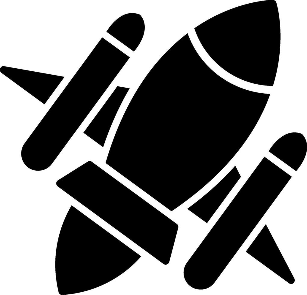 Rocket Ship Glyph Icon vector