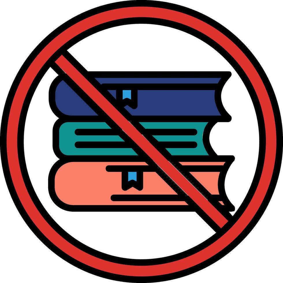 Prohibited Sign Line Filled Icon vector