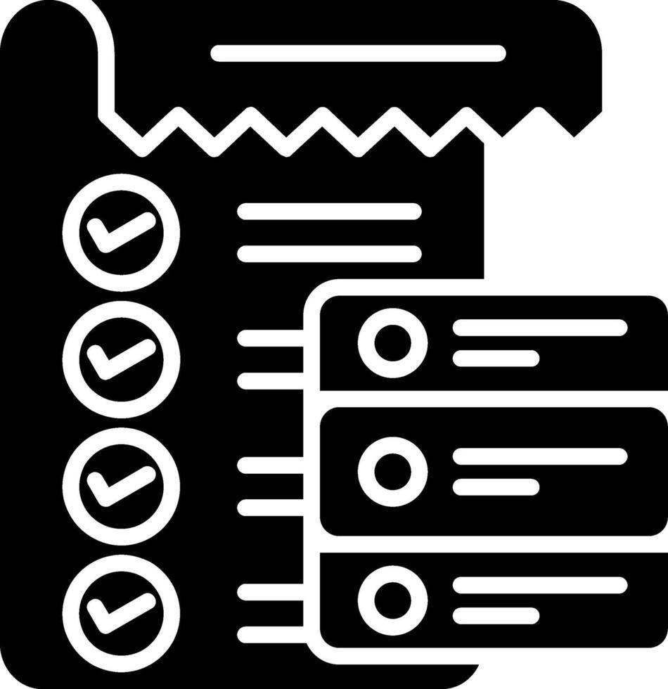 Data List Glyph Icon vector