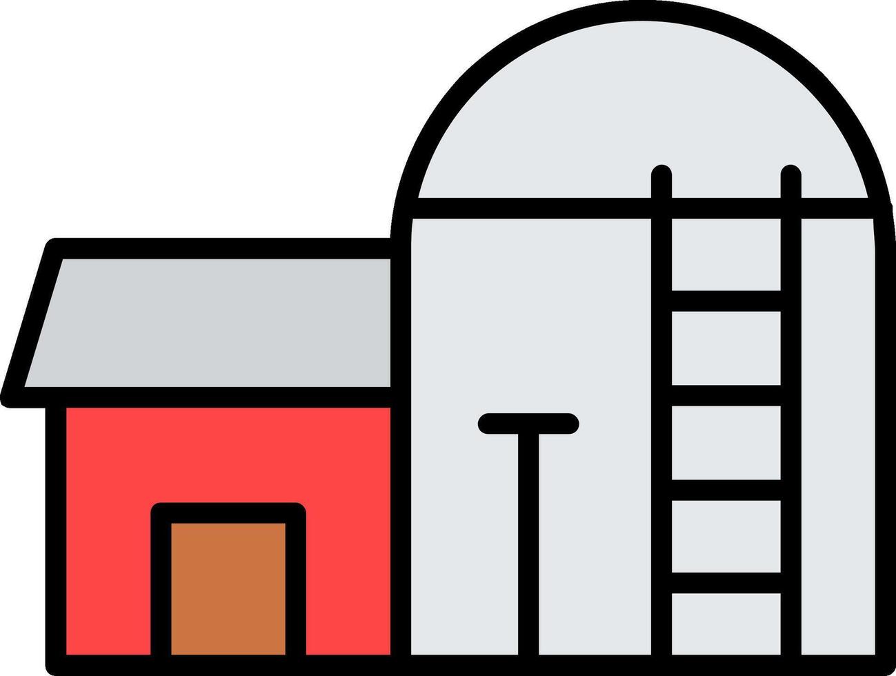 Silo Line Filled Icon vector