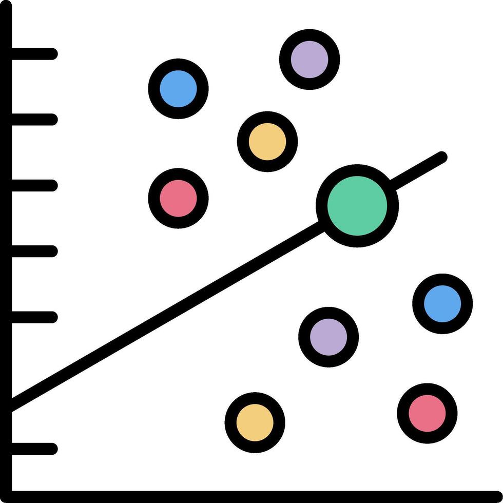 Scatter Graph Line Filled Icon vector