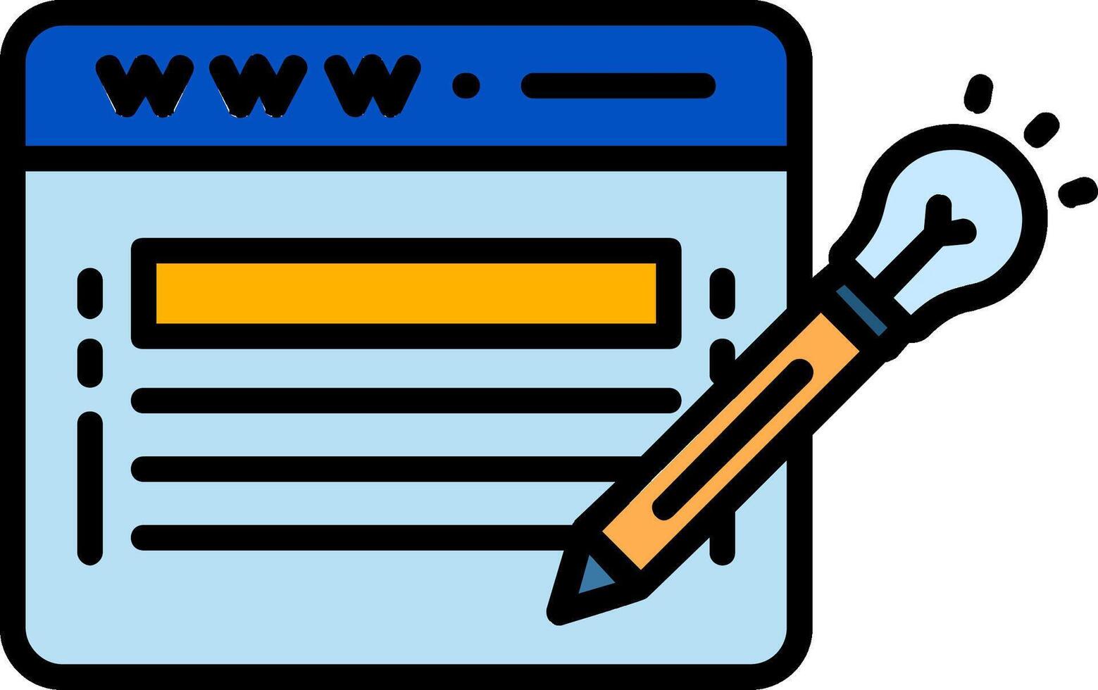 Website Design Line Filled Icon vector