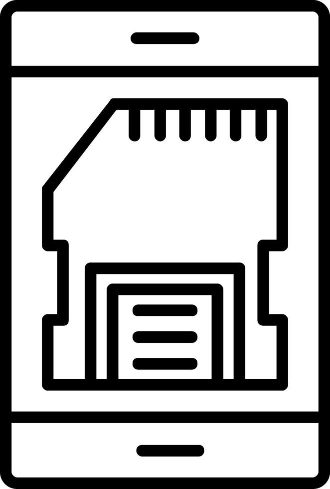 Sd Card Line Filled Icon vector