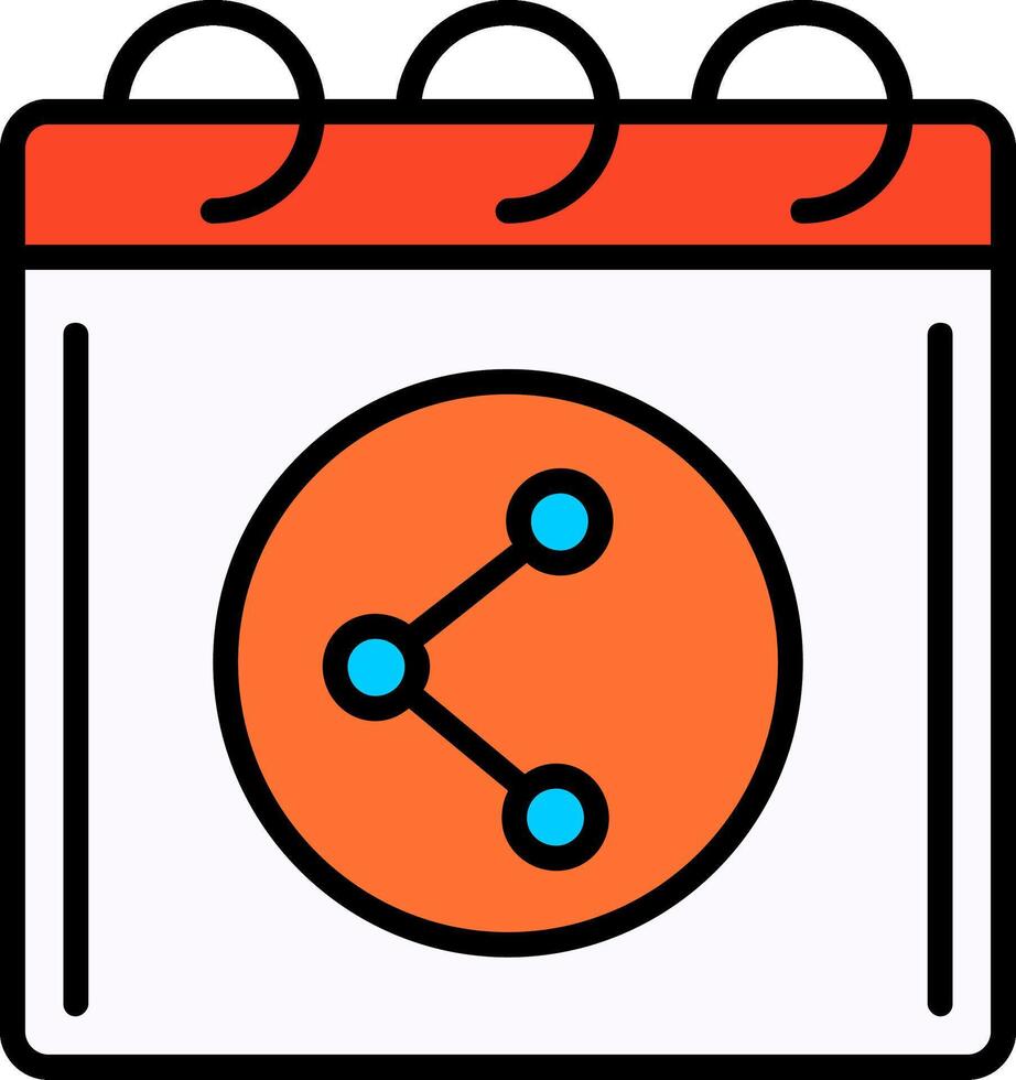 Shared Calender Line Filled Icon vector