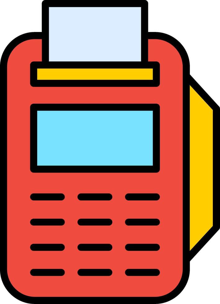 Pos Terminal Line Filled Icon vector