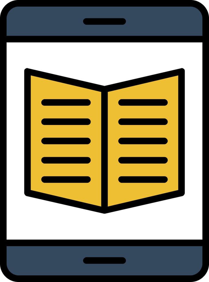 Ebook Line Filled Icon vector