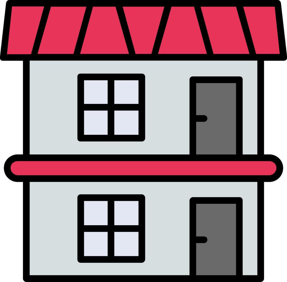 Two Storey Line Filled Icon vector