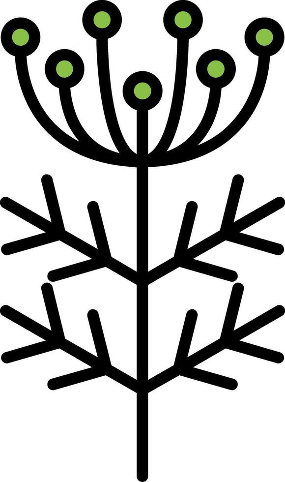 Dill Line Filled Icon vector
