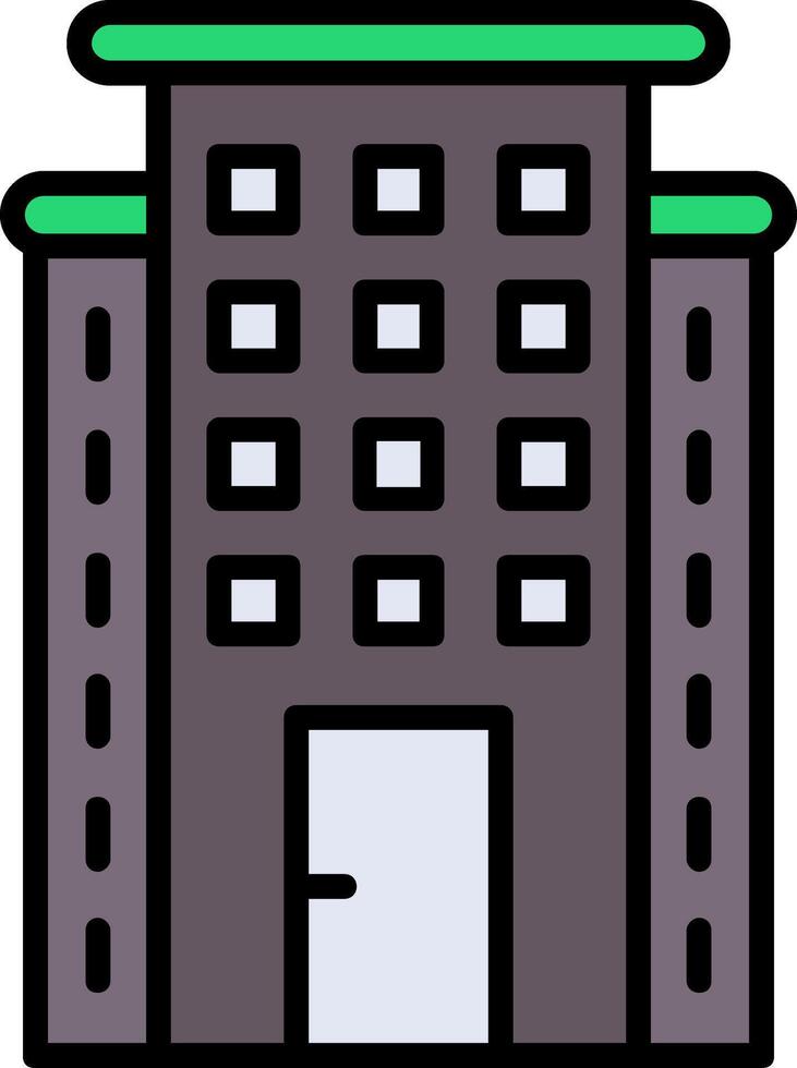 Skyscraper Line Filled Icon vector