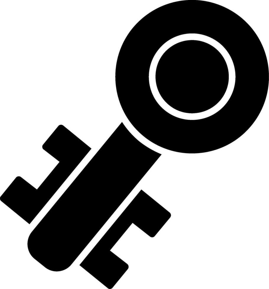 Old Key Glyph Icon vector