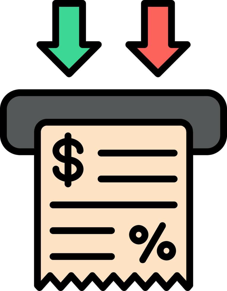 Invoice Line Filled Icon vector