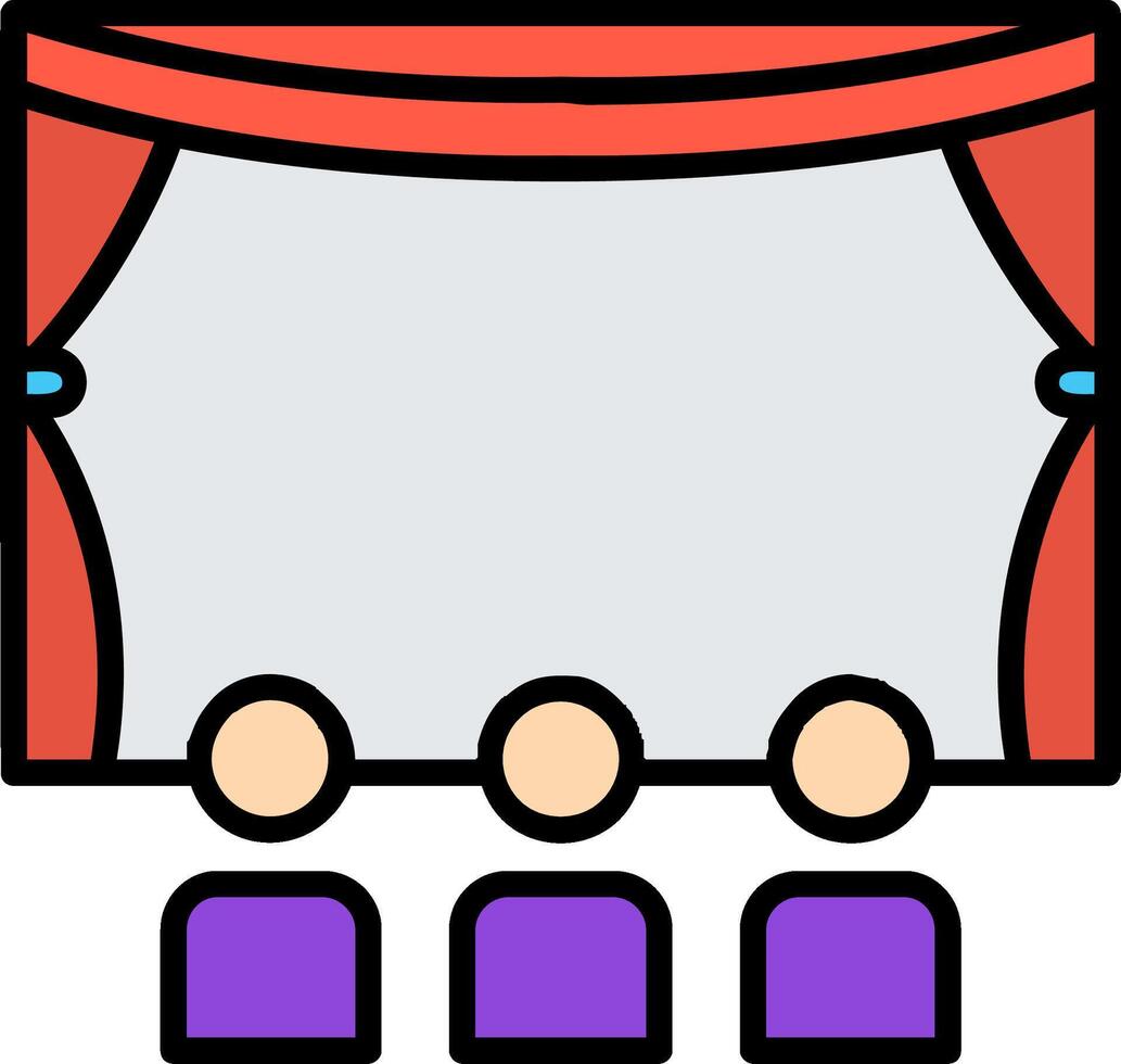 Cinema Line Filled Icon vector