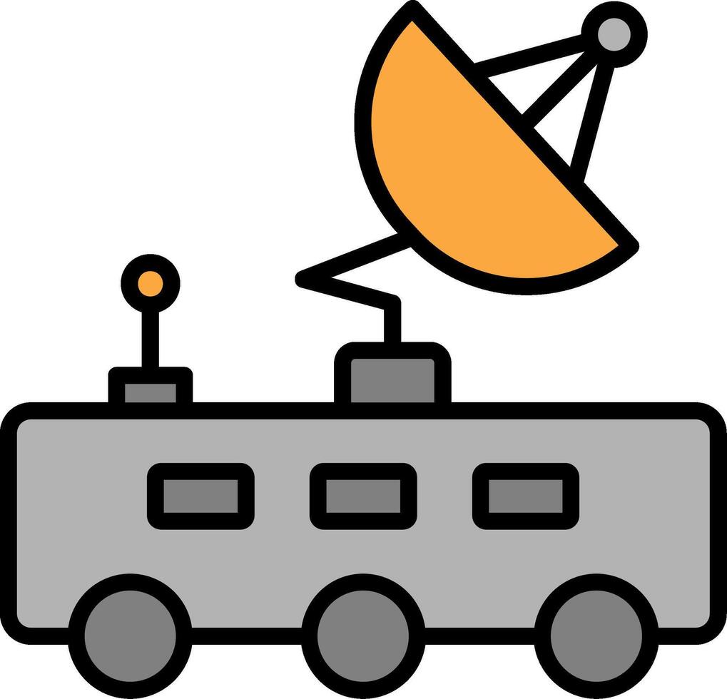 Moon Rover Line Filled Icon vector