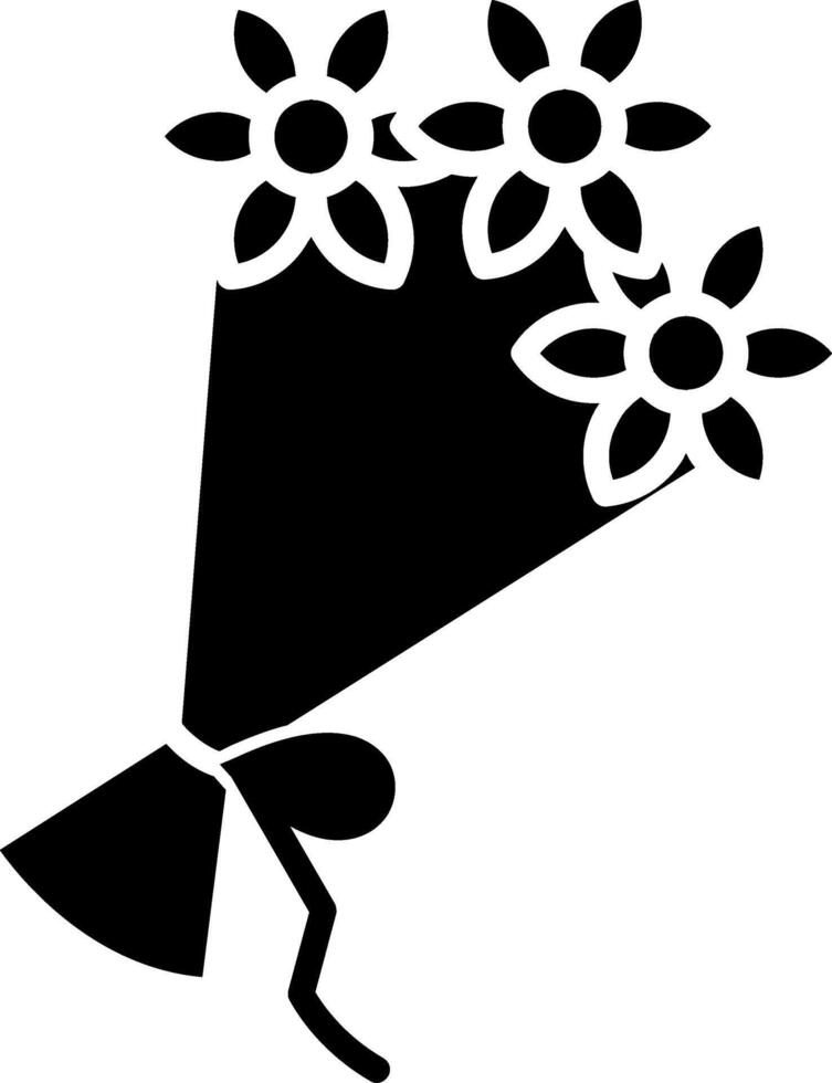 Flower Bouquet Glyph Icon vector