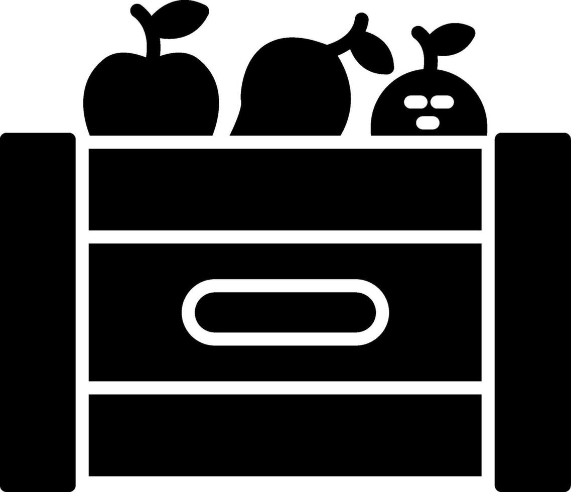 Fruta caja glifo icono vector