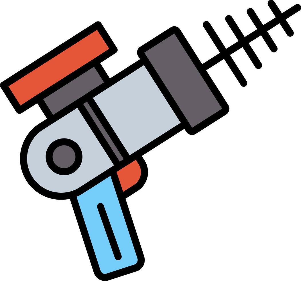 Laser Gun Line Filled Icon vector