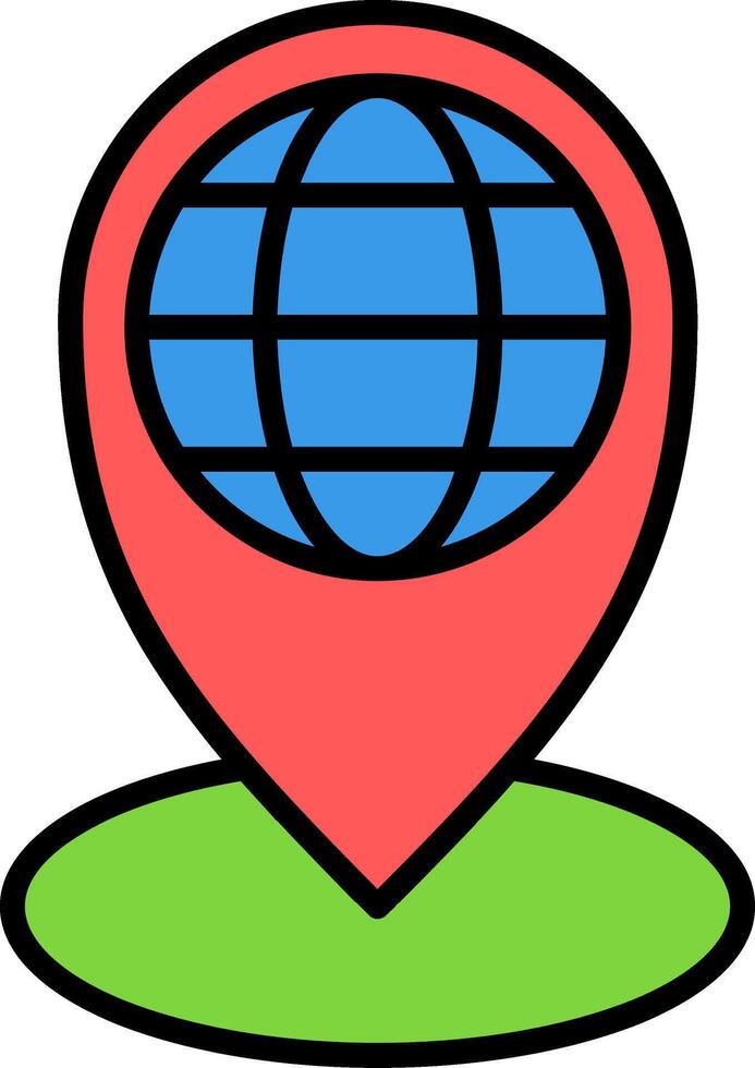 Local Line Filled Icon vector