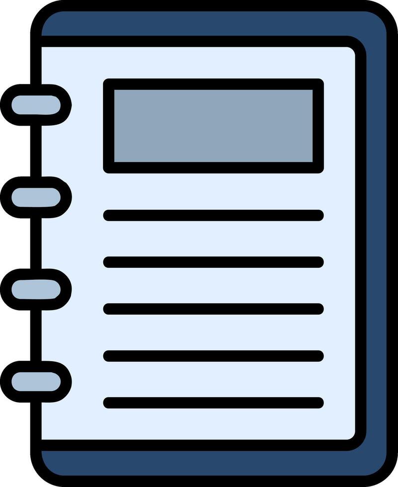 Take Note Line Filled Icon vector