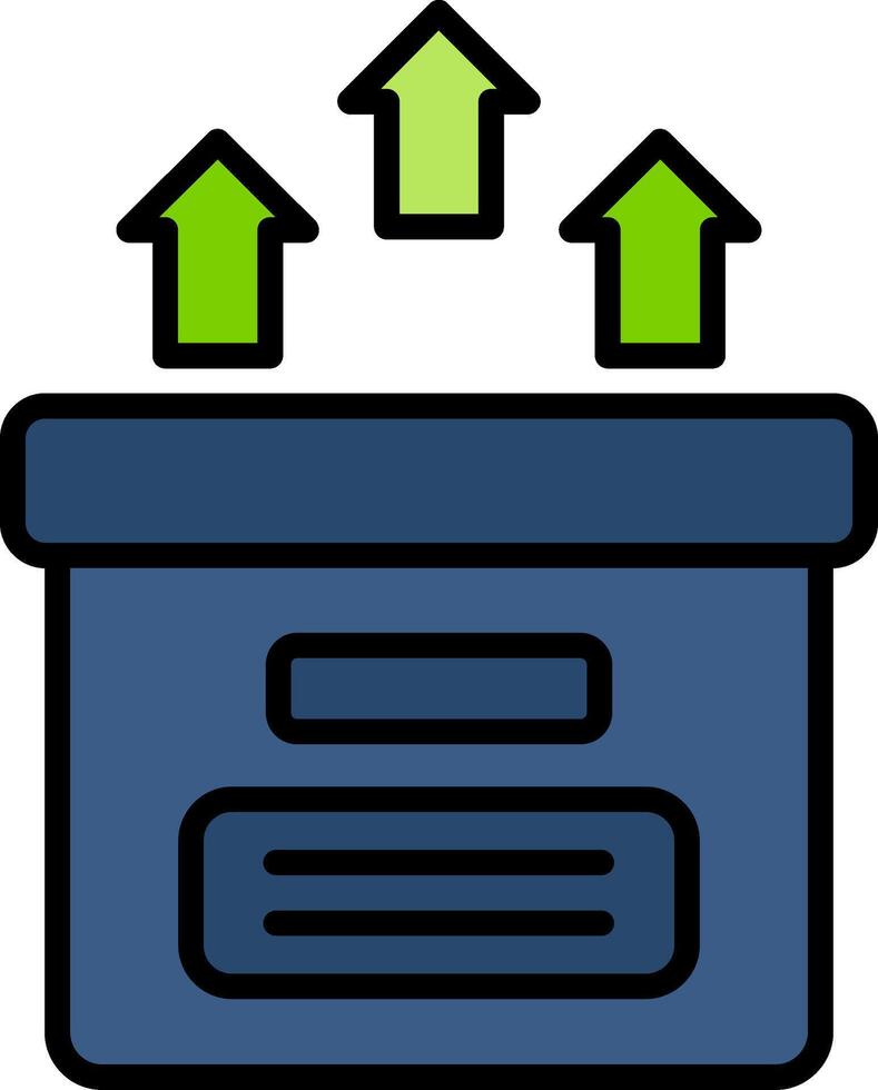 Storage Box Line Filled Icon vector