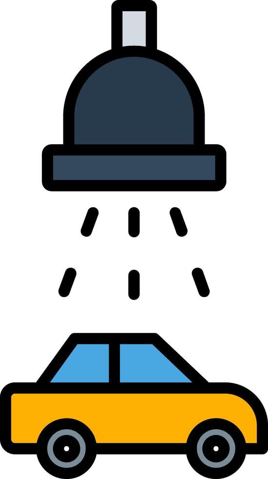 Car Wash Service Line Filled Icon vector