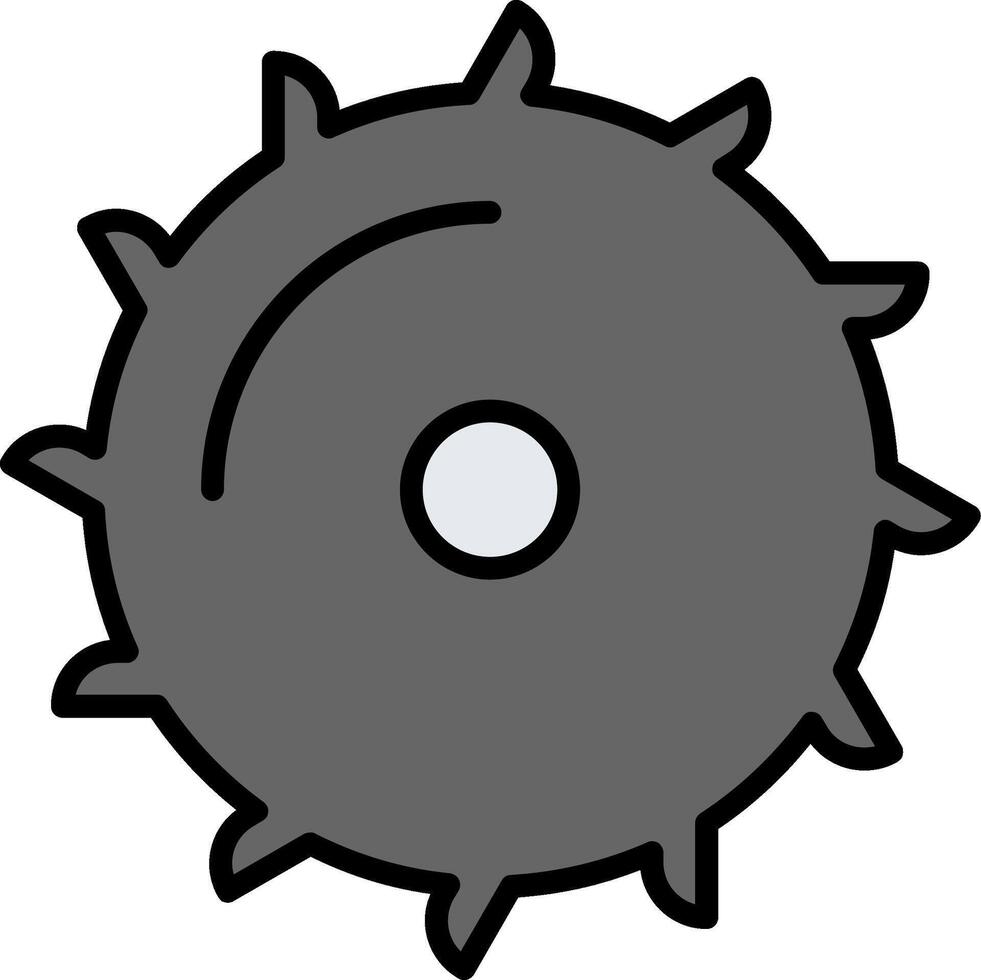 Saw Blade Line Filled Icon vector