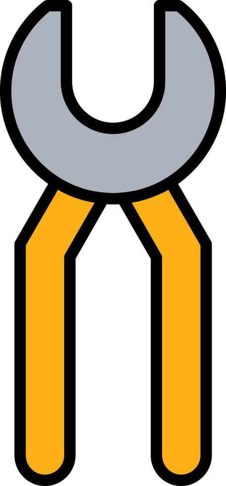 Pincers Line Filled Icon vector