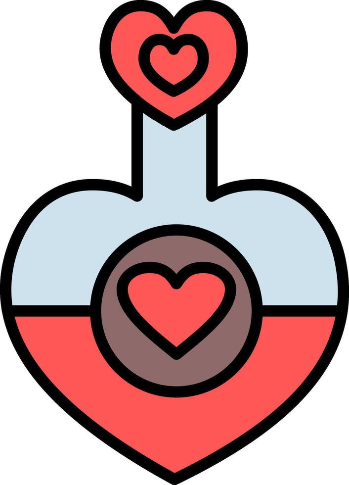 Love Potion Line Filled Icon vector