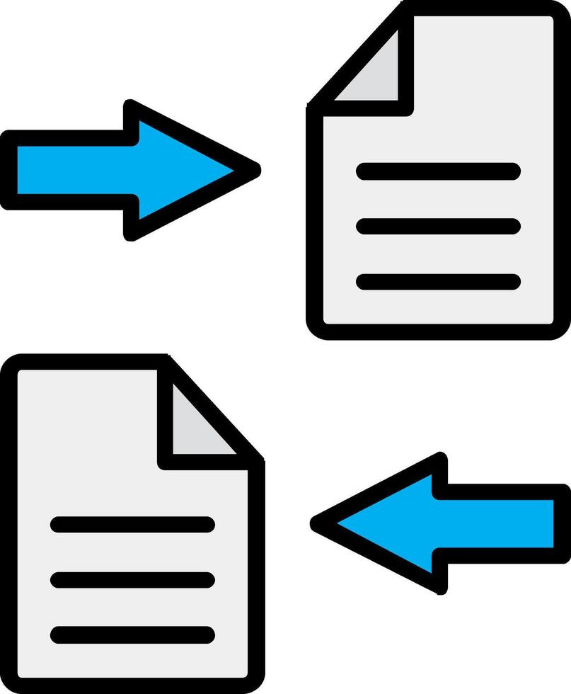 File Sharing Line Filled Icon vector