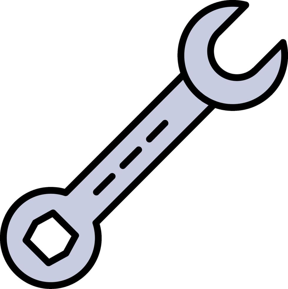 Spanner Line Filled Icon vector