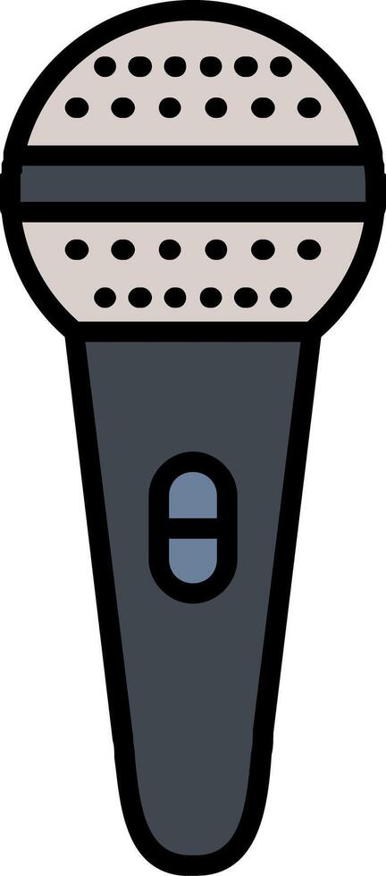 Mic Line Filled Icon vector