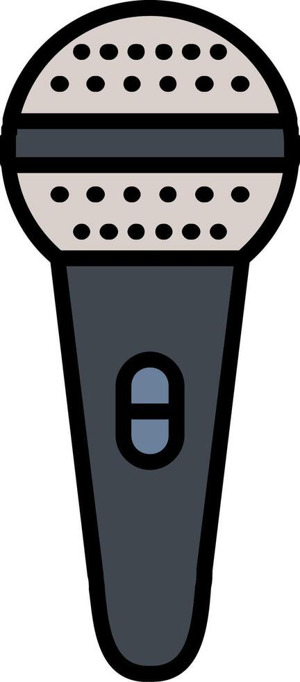 Mic Line Filled Icon vector