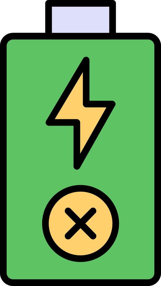 Empty Battery Line Filled Icon vector