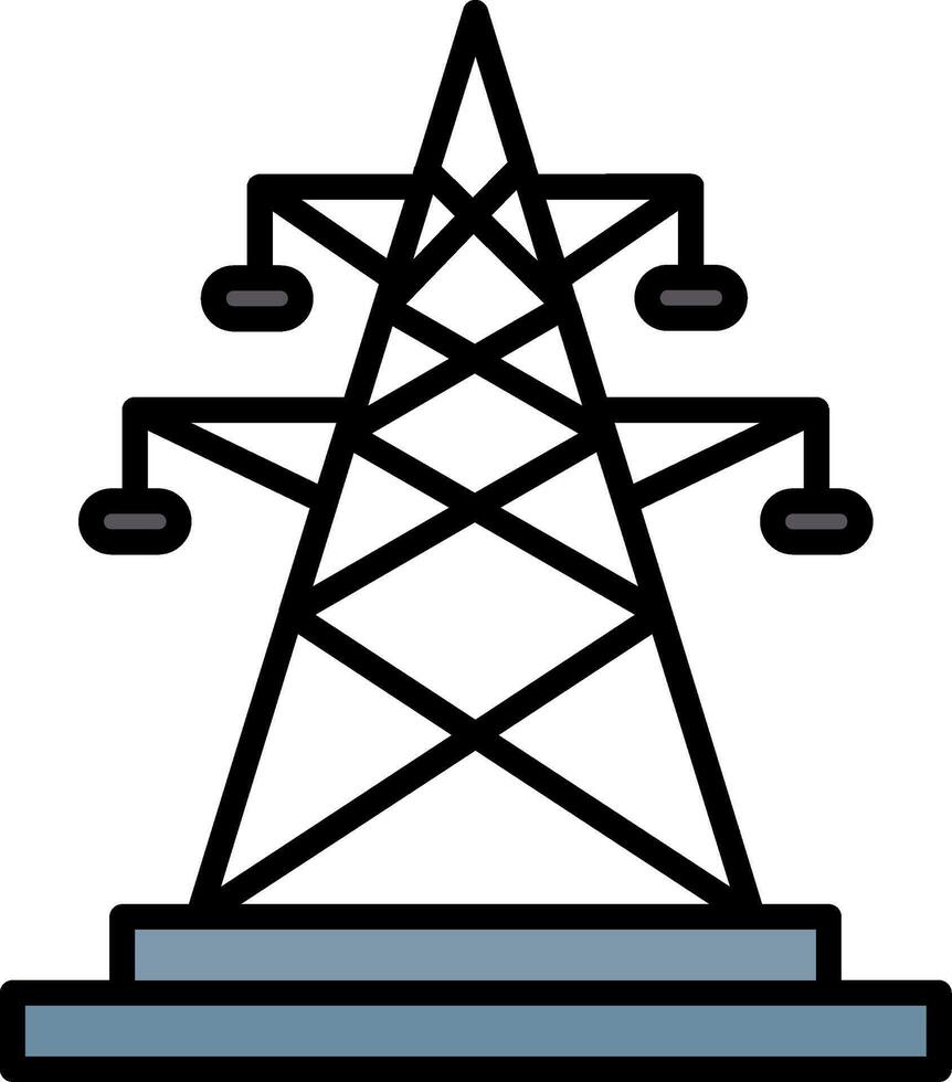 Electric Line Filled Icon vector