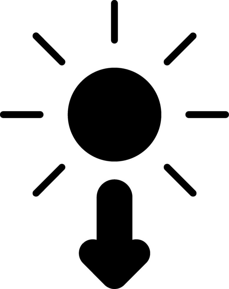 icono de glifo de sol vector