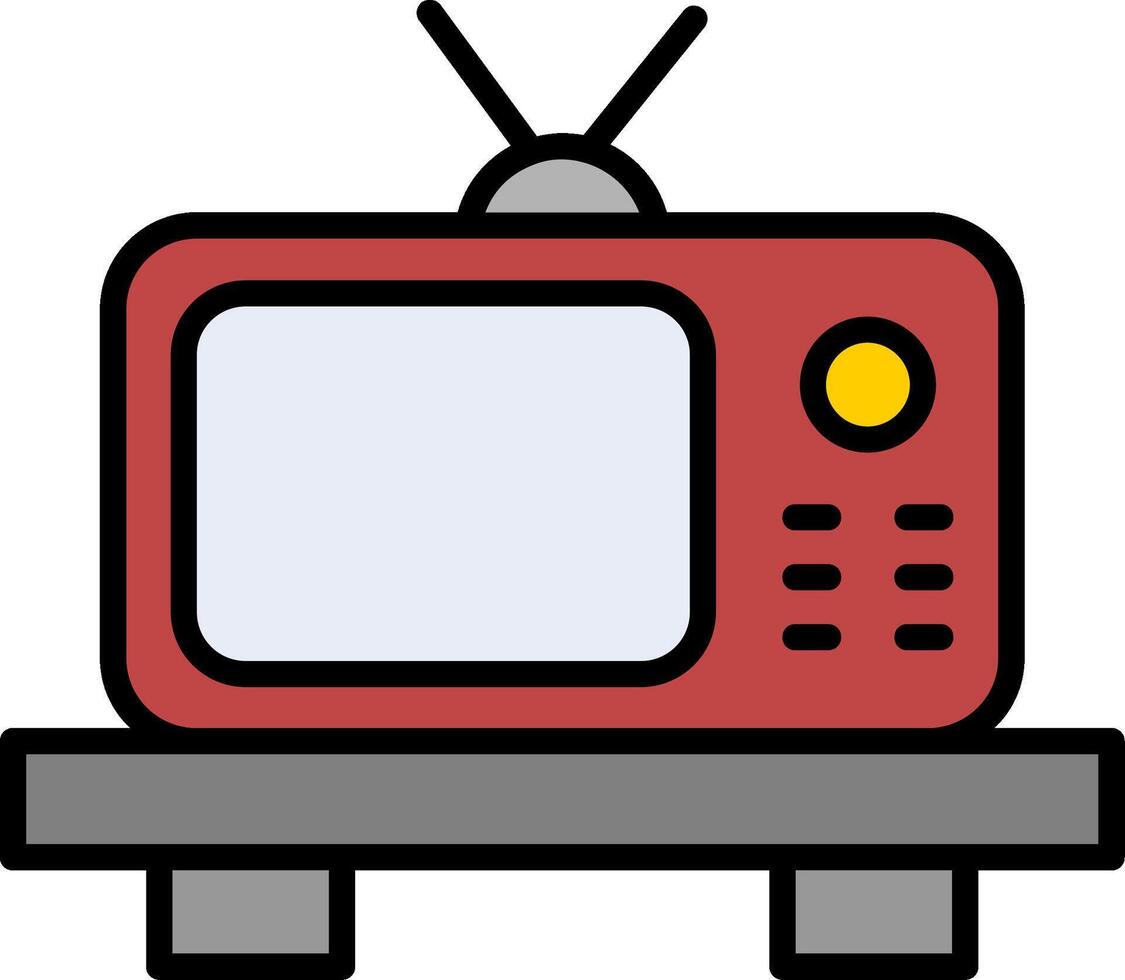 Tv Line Filled Icon vector
