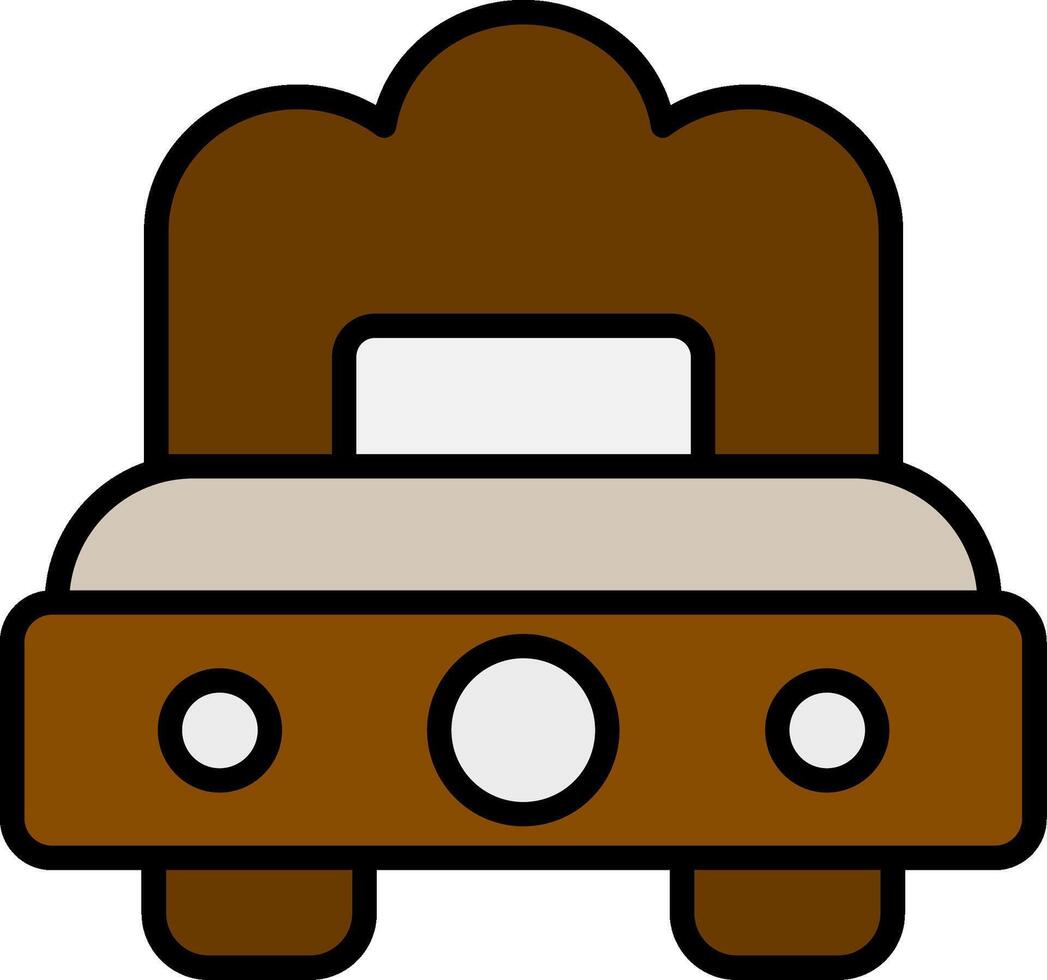 Single Bed Line Filled Icon vector