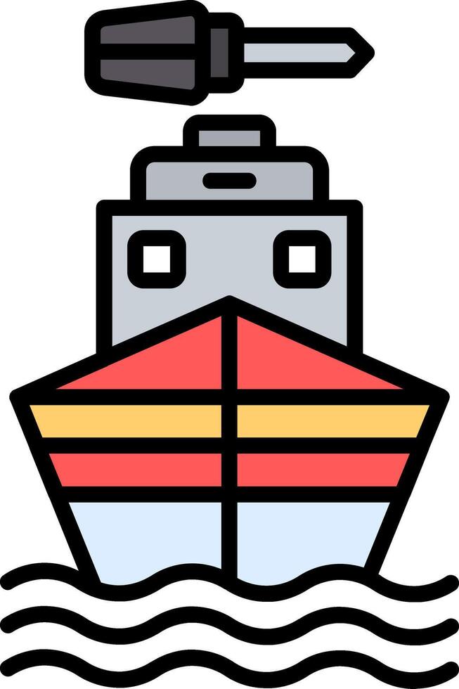 Boat Line Filled Icon vector