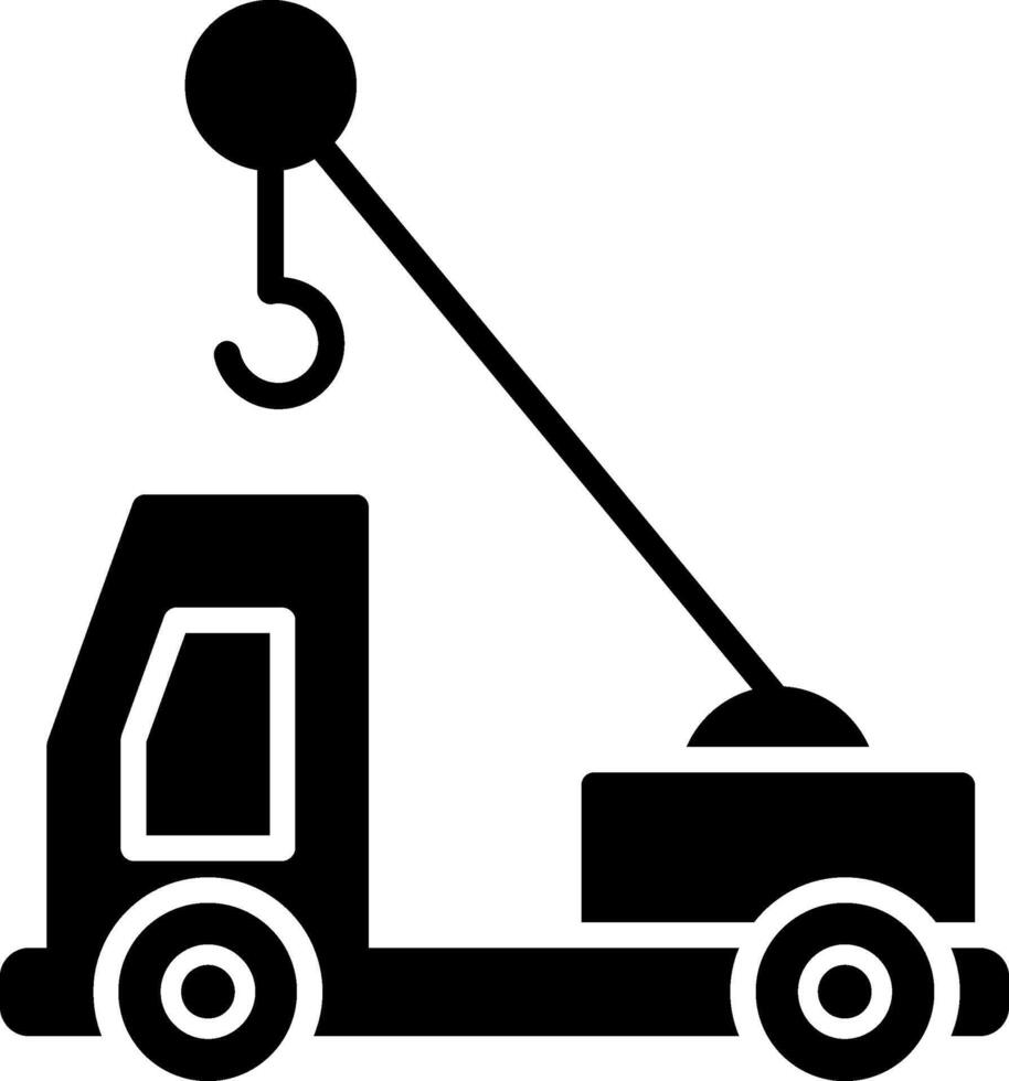 Crane Truck Glyph Icon vector