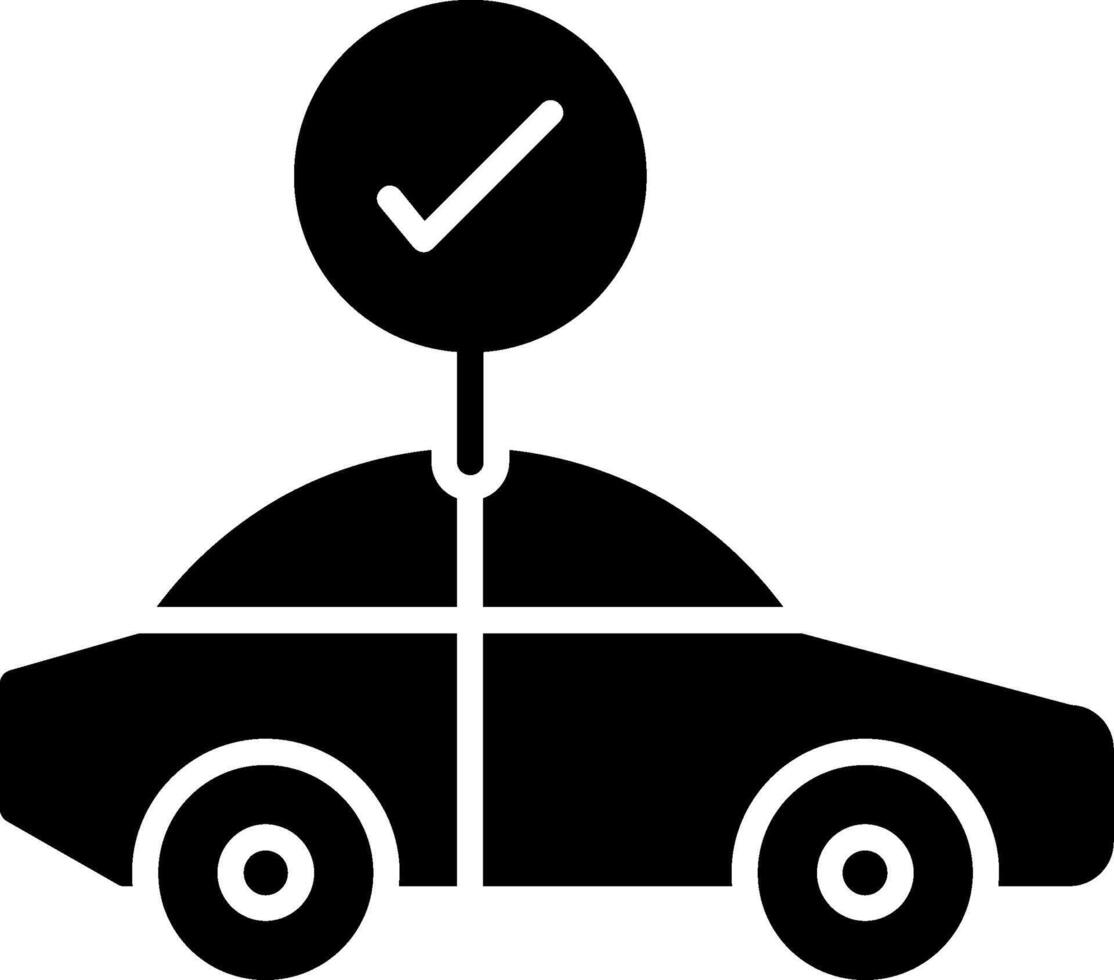 Car Check Glyph Icon vector