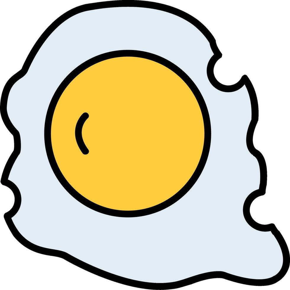 Fried Egg Line Filled Icon vector