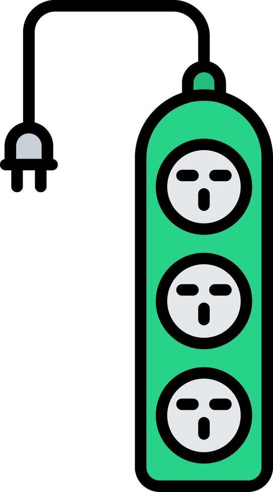 Extension Cable Line Filled Icon vector